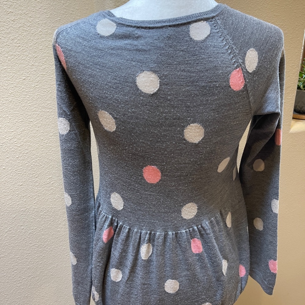 Garnet Hill Wool Polka Dot Peplum Sweater Size XS - Picture 3 of 7